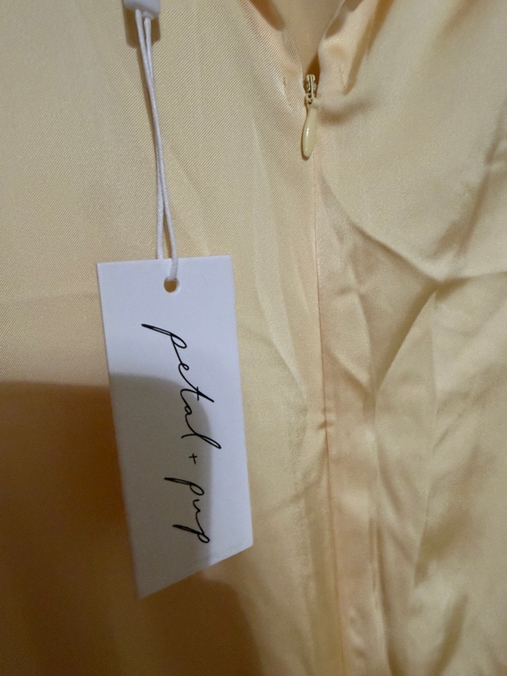 Petal & Pup Pale Yellow Satin Midi Dress - Picture 7 of 10